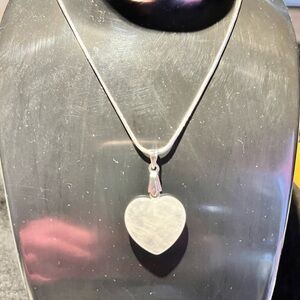 Natural stone Heart Pendant on stamped 925 sterling silver snake chain